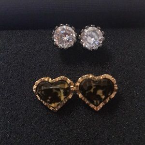 2 Betsey Johnson Stud Earrings